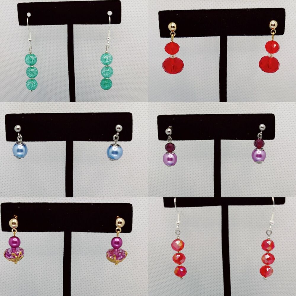 Crystal Pearl Dangle Drop Earrings